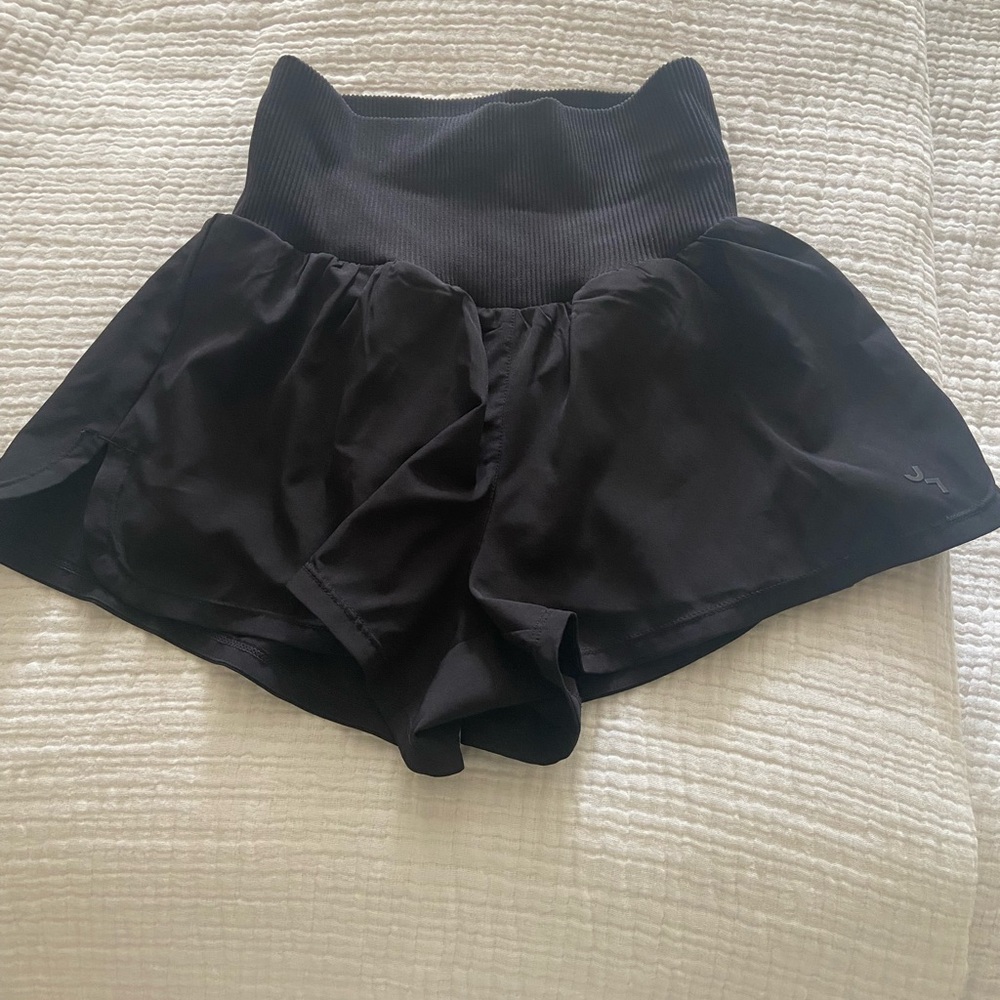 Joylab womens black high rise shorts with undershorts Size S EUC